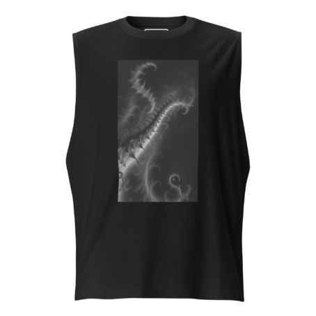 Grey fractals – Unisex tank top - Image 3