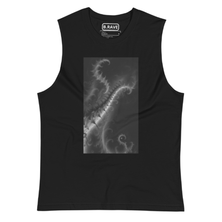 Grey fractals – Unisex tank top - Image 2