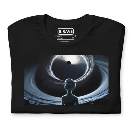 Black tshirt unisex, black hole universe